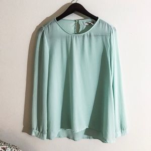 Flounce Knit Long Sleeve Blouse